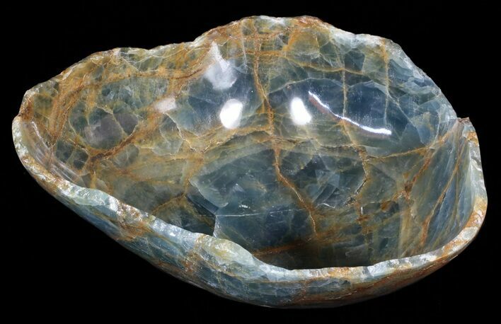Carved, Blue Calcite Bowl - Argentina #63225
